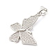 Pendentifs en laiton zircon cubique transparent(ZIRC-P094-12P-RS)-2