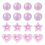 24Pcs 4 Styles Acrylic Beads Sets, Purple, 15.5~21.5x15~23x6mm, Hole: 2.7~3mm, 6pcs/style(OACR-TA0002-84B)