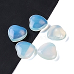 Synthetic Opalite Healing Stones, Heart Love Stones, Pocket Palm Stones for Reiki Ealancing, 30x30x11.5~12.5mm(G-G020-01O)