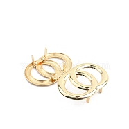 Ring Shape Alloy Decorative Buckles, Bag Decorations, Golden, 3.6x5.2cm(PW-WG23700-01)