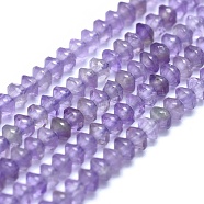 Natural Amethyst Beads Strands, Bicone, Faceted, 3x2mm, Hole: 0.5mm, about 190~200pcs/strand, 15.35 inch(39cm)(G-E530-15E)