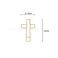 100Pcs Metal Paper Clips, Religion Cross Spiral Wire Paperclips, Golden, 34x21.5mm(PW-WG33548-01)