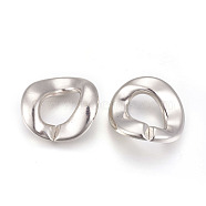 CCB Plastic Linking Ring, Twist Ring, Platinum, 33x30.5x5mm(CCB-E058-07P)