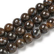 Natural Boulder Opal Beads Strands, Round, 8mm, Hole: 0.8mm, about 48~50pcs/strand, 14.57''~15.35''(37~39cm)(G-P544-A01-02)