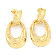 Hollow Teardrop Rack Plating Brass Dangle Stud Earrings, Long-Lasting Plated, Cadmium Free & Lead Free, Real 18K Gold Plated, 39.5x20mm(EJEW-K263-09G)