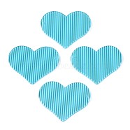 Stripe Cellulose Acetate(Resin) Pendants, Heart, Cyan, 29x37x2mm, Hole: 1.4mm(KY-T040-53A)