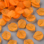 Transparent Frosted Acrylic Pendants, Petaline, Orange, 16x14.5x3mm, Hole: 1.6mm(MACR-S371-02A-724)
