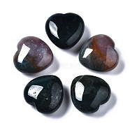 Natural Indian Agate Healing Stones, Heart Love Stones, Pocket Palm Stones for Reiki Balancing, 29~30x30~31x12~15mm(G-R418-149)