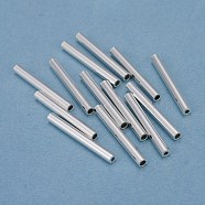 304 Stainless Steel Tube Beads, Silver, 27x3mm, Hole: 1.8mm(STAS-O098-07S-01)