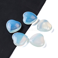 Synthetic Opalite Healing Stones, Heart Love Stones, Pocket Palm Stones for Reiki Ealancing, 30x30x11.5~12.5mm(G-G020-01O)