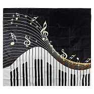 Piano Pattern Linen Tablecloth, for Home Decorations, Square, Black, 1370x1370x0.6mm(AJEW-WH0528-69A)