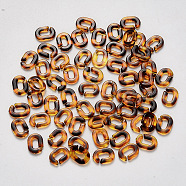 Acrylic Linking Rings, Two Tone, Quick Link Connectors, For Cable Chains Making, Oval, Saddle Brown, 9x6.5x2mm, Inner Diameter: 5mm(X-SACR-N007-27A)