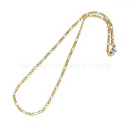 304 Stainless Steel Figaro Chain Necklace Making, Mixed Color, 17.91 inch(45.5cm), 3mm(STAS-A028-N022C)