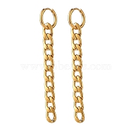 304 Stainless Steel Curb Chain Dangle Huggie Hoop Earrings, Long Chain Tassel Drop Earrings for Women, Golden, 65mm, Pin: 0.9mm(EJEW-JE04730-01)