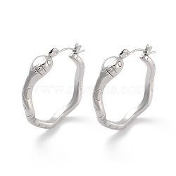 Non-Tarnish 304 Stainless Steel Hoop Earrings, Jewelry for Women, Snake, Stainless Steel Color, 28x6mm(EJEW-K281-03P)