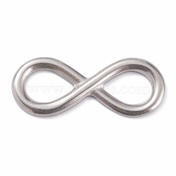 304 Stainless Steel Links Connectors, Infinity, Stainless Steel Color, 14x36x2mm(STAS-O140-07P)