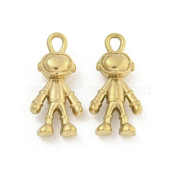 Ion Plating(IP) 304 Stainless Steel Pendants, Robot Charm, Real 18K Gold Plated, 23.5x11.5x6mm, Hole: 2.5mm(STAS-I307-541G)