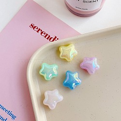 Opaque Acrylic Bead, Star, Mixed Color, 18.6x20x11mm, Hole: 3mm(OACR-H027-06)