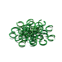 Aluminum Jump Rings, Open Jump Rings, Round Ring, Lime Green, 18 Gauge, 8x1mm, Inner Diameter: 6.5mm, about 300pcs/bag(ALUM-CJC0001-01E-A)