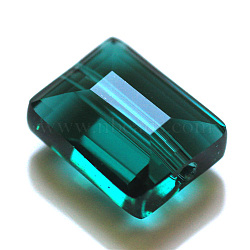 Imitation Austrian Crystal Beads, Grade AAA, K9 Glass, Faceted, Rectangle, Dark Cyan, 6x8x4mm, Hole: 0.7~0.9mm(SWAR-F060-8x6mm-24)