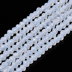 Glass Beads Strands, Imitation Jade, Faceted, Rondelle, Clear, 2.3~2.7x1.5mm, Hole: 0.4mm, about 150~155pcs/strand, 32~33cm(EGLA-A044-J1mm-D06)