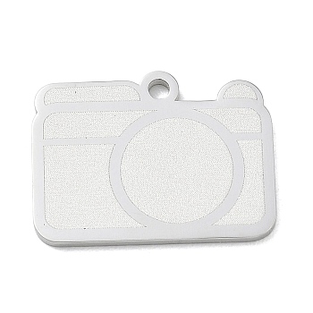 304 Stainless Steel Pendants, Camera Charms, Polishing, Stainless Steel Color, 16.5x22x1.5mm, Hole: 1.9mm