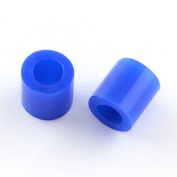 PE DIY Melty Beads Fuse Beads Refills, Tube, Blue, 3~3.3x2.5~2.6mm