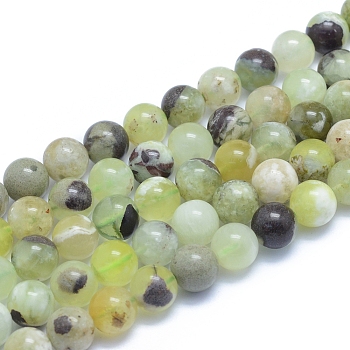 Natural Jade Beads Strands, Round, 9~9.5mm, Hole: 0.8mm, about 44pcs/strand, 15.55 inch(39.5cm)