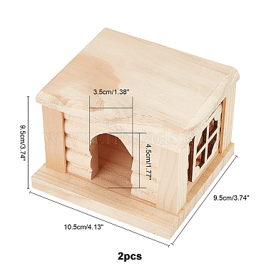 Casa de hámster de madera de pino ahandmaker(DIY-GA0001-67)-2