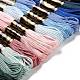 12 Skeins 12 Colors 6-Ply Polyester Embroidery Floss(OCOR-M009-01B-17)-2