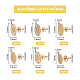 24Pcs 6 Style 304 Stainless Steel Stud Earrings Finding(STAS-DC0014-04)-2