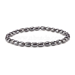 Synthetic Hematite Oval Beaded Stretch Bracelet, Gemstone Jewelry for Women, Inner Diameter: 2-1/4 inch(5.8cm)(X-BJEW-JB07897-03)