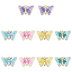 10Pcs 5 Colors Rack Plating Alloy Enamel Pendants, Cadmium Free & Nickel Free & Lead Free, Light Gold, Butterfly Charm, Mixed Color, 13.5x21.5x2mm, Hole: 1.6mm, 2pcs/color(ENAM-YW0004-75)
