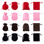 24Pcs 8 Styles Gourd & Rectangle Velvet Drawstring Packing Bags, Mixed Color, 9x7cm, 3pcs/style(TP-TA0001-07B)