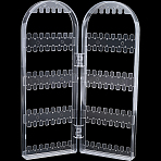 PS Plastic Earring Display Folding Screen Stands with 2 Folding Panels, Jewellery Earring Organizer Hanging Holder, Arch Shape, Clear, 21.5x2x28cm(ODIS-WH0043-142B-02)