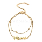 Mother's Day 304 Stainless Steel Ma Ma Multi-Strand Link Chains Bracelets for Women, Golden, 6-5/8 inch(16.8cm)(BJEW-Q335-01B-G)