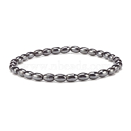 Synthetic Hematite Oval Beaded Stretch Bracelet, Gemstone Jewelry for Women, Inner Diameter: 2-1/4 inch(5.8cm)(X-BJEW-JB07897-03)