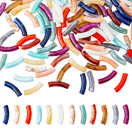 DIY Curved Chunky Bracelet Making Kit, Including Imitation Gemstone Acrylic Curved Tube Beads, Elastic Thread, Mixed Color, Beads: 216pcs/bag(DIY-DC0001-77)