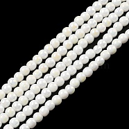 Electroplate Opaque Glass Beads Strands, Round, AB Color Plated, White, 2.3mm, Hole: 0.3mm, about 180~183pcs/strand, 14.09~14.33''(35.8~36.4cm)(EGLA-K014-A-B01)