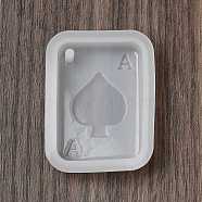 Playing Card Theme DIY Pendant Silicone Molds, Resin Casting Molds, for UV Resin, Epoxy Resin Craft Making, WhiteSmoke, Spade, 48x36x10mm, Hole: 2mm(DIY-G109-03B)