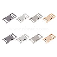 SUPERFINDINGS 4Pcs 4 Colors Alloy Side Release Buckles, Rectangle, Mixed Color, 58x30x6mm, Hole: 6x25mm, 1pc/color(FIND-FH0008-53)