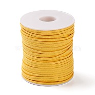 45M Faux Suede Cord, Faux Suede Lace, Gold, 2~2.5x1.5~2mm, about 50 Yards(45m)/Roll(LW-M003-05)