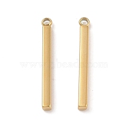 Ion Plating(IP) 304 Stainless Steel Pendants, Cuboid/Bar Charm, Real 18K Gold Plated, 22.5x2.5x2mm, Hole: 1.4mm(STAS-G336-03B-G)