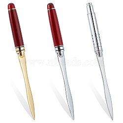 CRASPIRE 3Pcs 3 Style Stainless Steel Portable Office knife, with Mahogany Wood Handle, for Letter Open, Mixed Color, 16.2x1.1cm, 1pc/style(TOOL-CP0001-30)