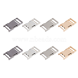 SUPERFINDINGS 4Pcs 4 Colors Alloy Side Release Buckles, Rectangle, Mixed Color, 58x30x6mm, Hole: 6x25mm, 1pc/color(FIND-FH0008-53)