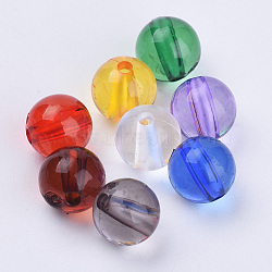 Transparent Acrylic Beads, Round, Mixed Color, 7.5x7.5mm, Hole: 1.6mm(X-TACR-Q255-8mm-V)