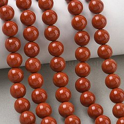 Grade A Natural Red Jasper Bead Strands, Round, 8mm, Hole: 1mm, about 44~48pcs/strand, 15 inch(X-G-P075-36-8mm)