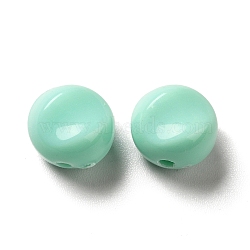 Opaque Acrylic Beads, Flat Round, Aquamarine, 9.5~10x12mm, Hole: 1.8mm, about 1110pcs/500g(OACR-L013-003D)