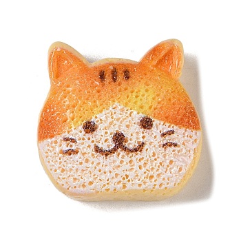 Opaque Resin Imitation Food Decoden Cabochons, Bread, Dog, 19x20x8mm