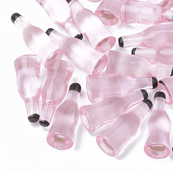 Resin Cabochons, Liquor/Bottle, Pink, 26x9~11mm